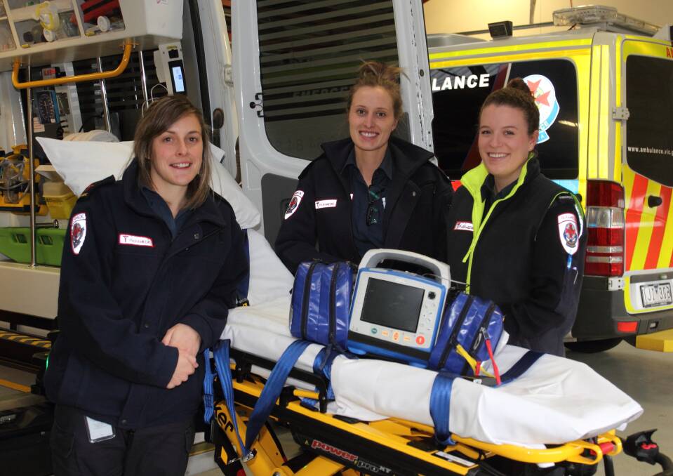 ON THE JOB: Ararat paramedics Kristy McMahon, Karina Hauenstein and Amy Morcombe. Picture: PETER PICKERING