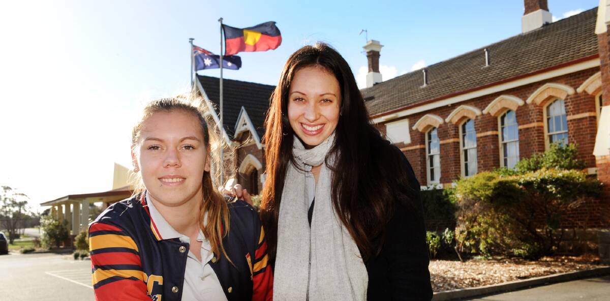 CAMPUS: Stawell College student Tanisha Lovett, who tried out university over the holidays, and teacher Riana Tatana. Picture: PAUL CARRACHER.