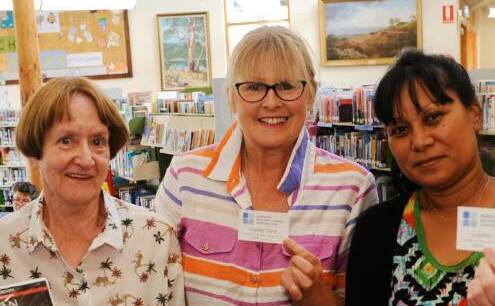 Wimmera Regional Library Corporation outgoing chief executive Paula Clark (Centre) flanked by Barb Devers and Sepe Illig earlier in 2016. Picture: FILE