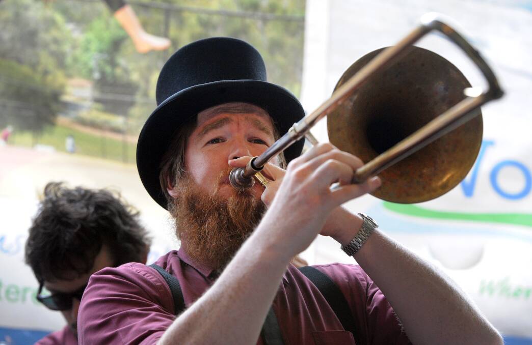 FESTIVAL: Matt Dixon, of the band Shirazz, plays at Halls Gap Jazz Festival in 2014. Picture: PAUL CARRACHER