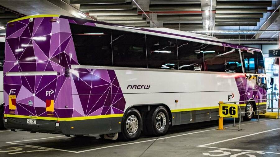 One of V-Line's passenger coaches at Southern Cross Station in Melbourne. Picture: V/LINE