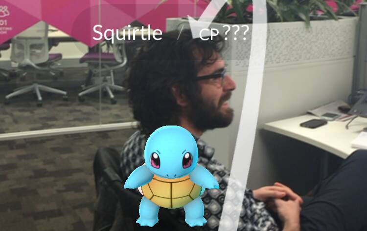 CATCH EM ALL: Journalists hunt for Pokémon in the Mail-Times office. Picture: ROCHELLE BROWN