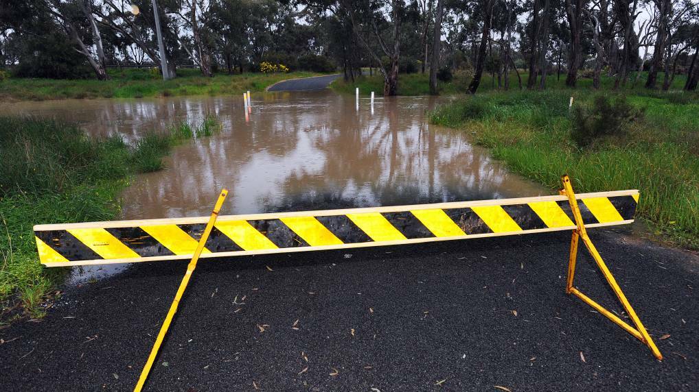 Road flooding near the Burnt Creek Bridge. Horsham Rural City Council's new works will have to be prioritised due to budget limits. 