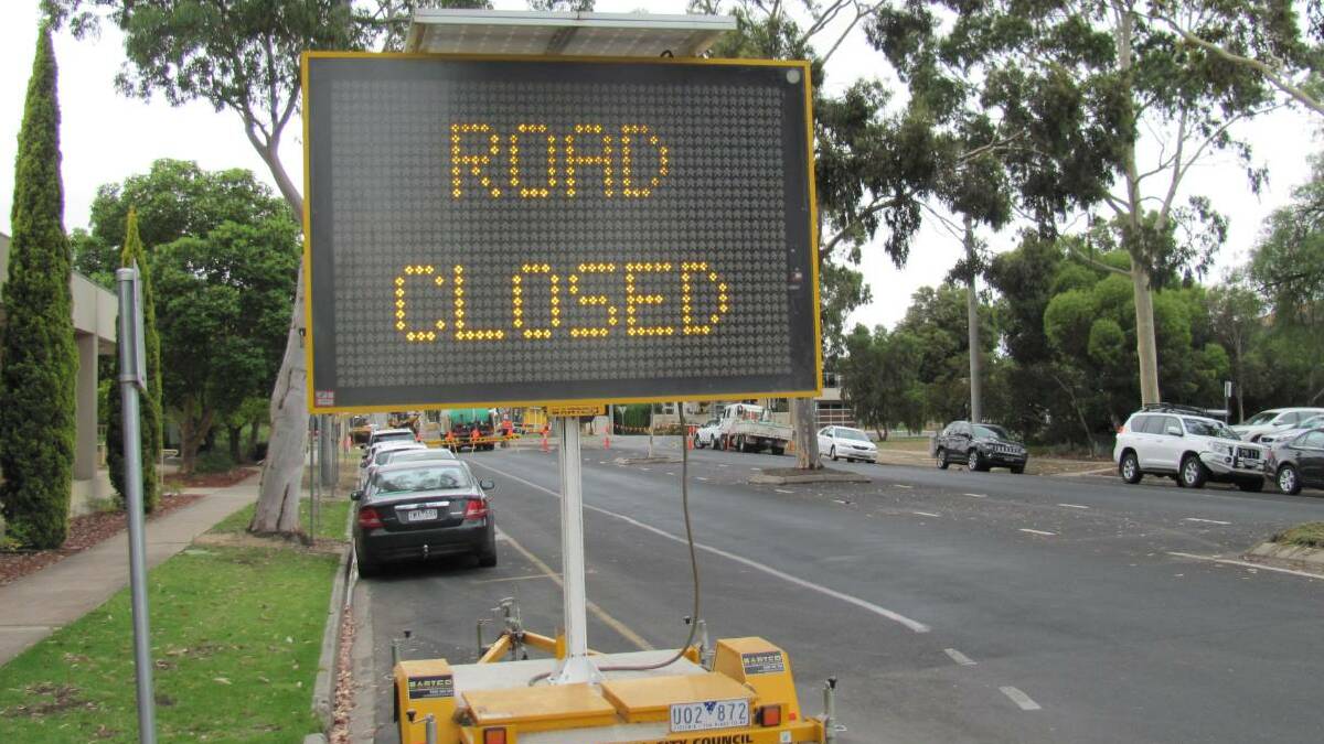 Horsham's Urquhart and MacLachlan streets roundabout has been closed to vehicles. Picture: HRCC