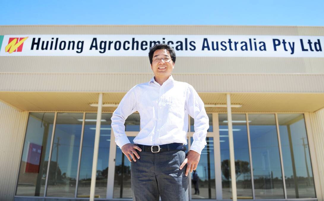 Haobing Li, managing director at Huilong Agrochemicals Australia, outside the Chinese company's new national office in Horsham. Picture: AYESHA SEDGMAN