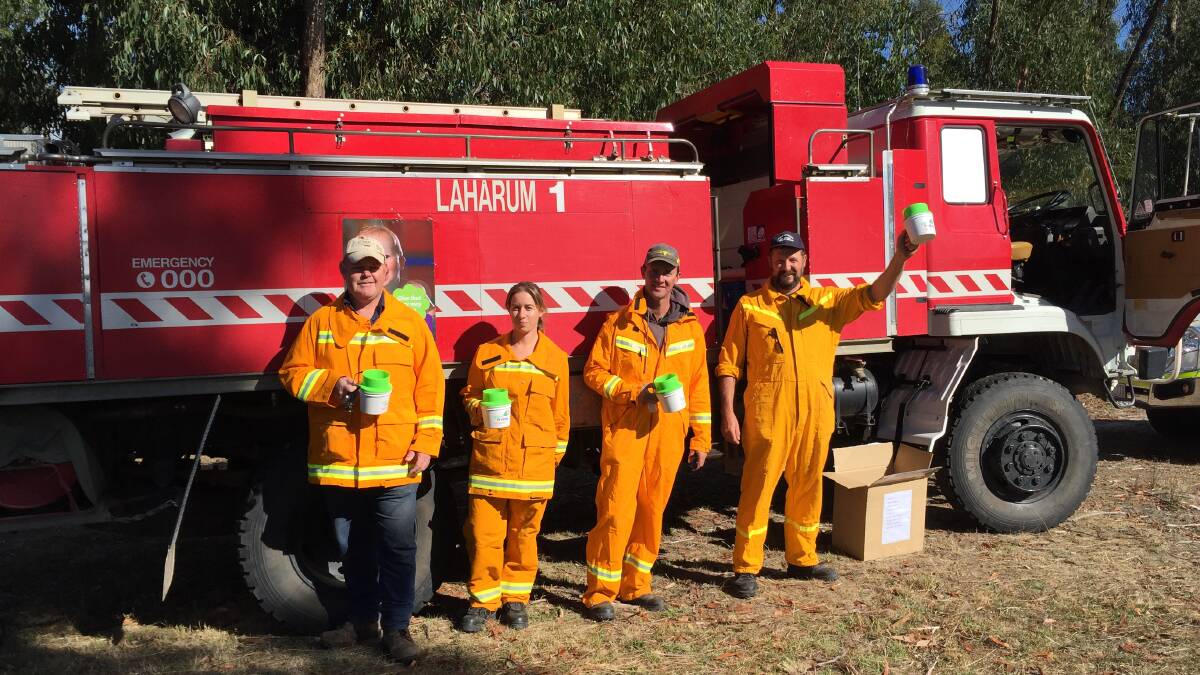 David Pratt, Jessica Bettess, Luke Dumsney, Bruce McInnes collect donations for the Good Friday Appeal at MacKenzie Falls on behalf of the Laharum Country Fire Authority Brigade. Picture: Jessica Bettess