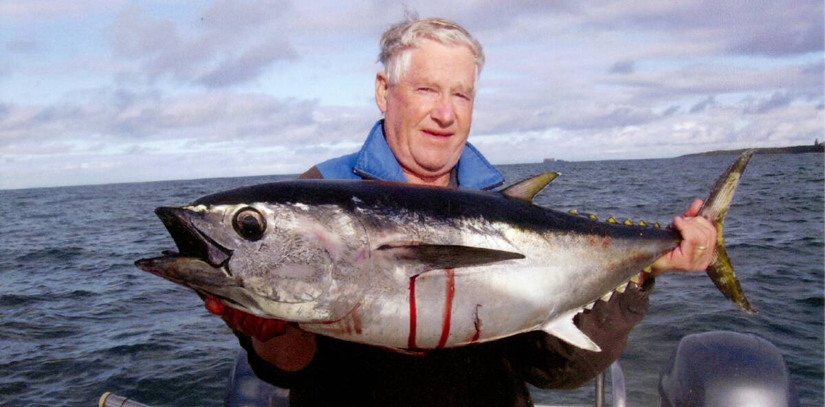 BIG FISH: Wimmera Offshore Anglers' Don Schultz with the 16-kilogram tuna he caught off Portland on a 2015 fishing trip. Picture: CONTRIBUTED