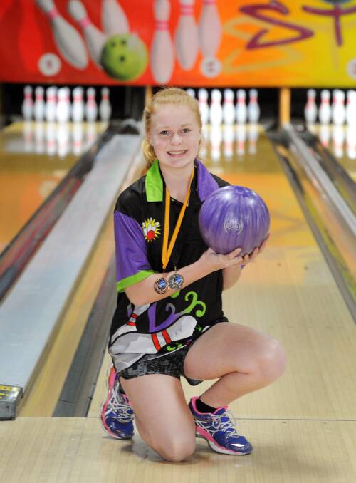 STAR: Tenpin bowler Sophie Martin, 14, has made an All Star Team after a star performance at the Junior Country Cup and was asked to join the President Shield squad to represent Victoria. Picture: PAUL CARRACHER
