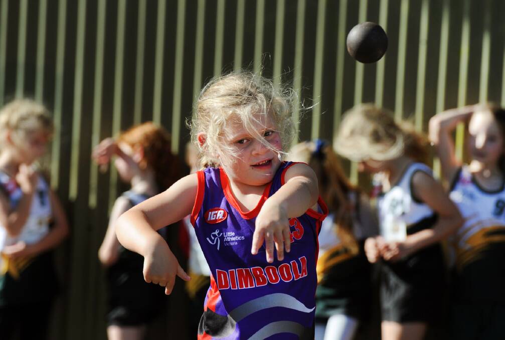 ATHLETICS: Anika Dumesny, Horsham and Dimboola Little Athletics Clubs joint night at Cornell Park. Picture: PAUL CARRACHER 
