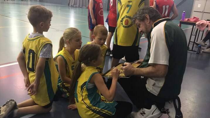 MENTOR: Holmes coaching juniors at the Byford Basketball Association, an association which he started. Picture: CONTRIBUTED