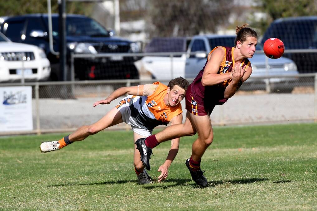 HANDBALL: Charlie Wilson playing for the Warrack Eagles this season against the Southern Mallee Giants. Wilson will test at the state combine on Friday. 