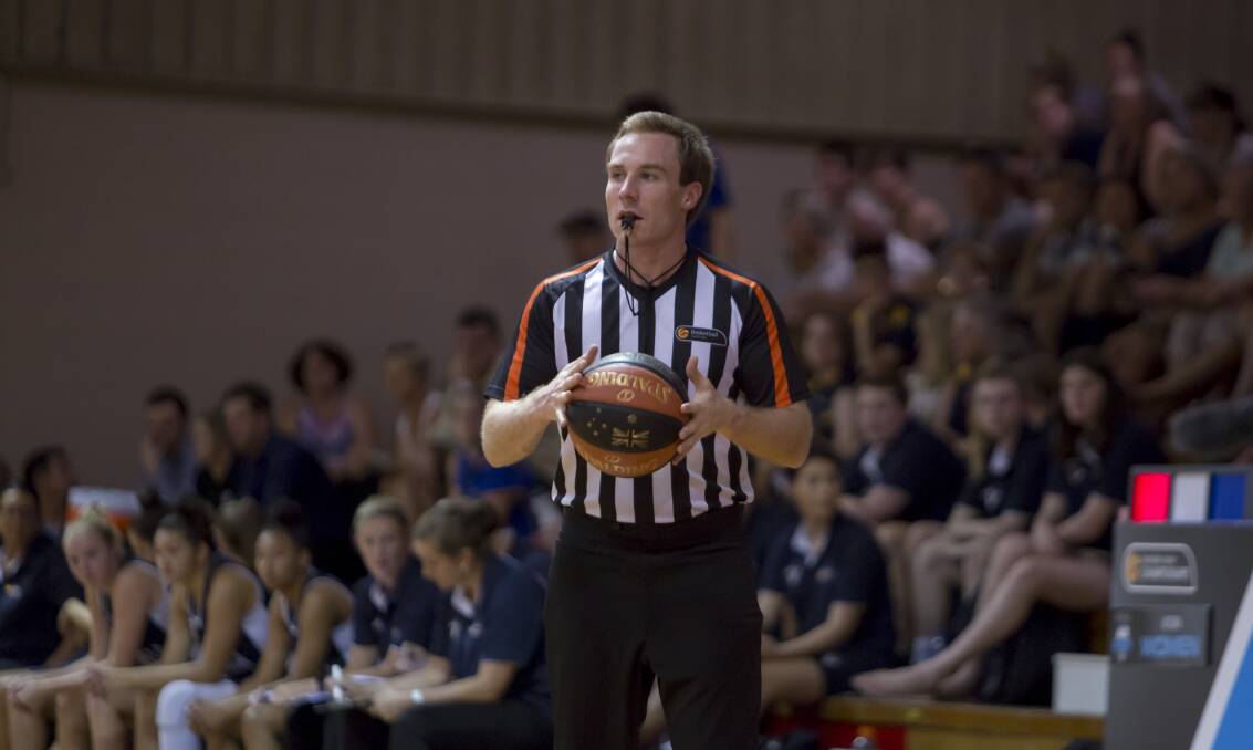 IN ACTION: McLoughlin refereeing in Gosford last week. Picture: BASKETBALL VICTORIA 