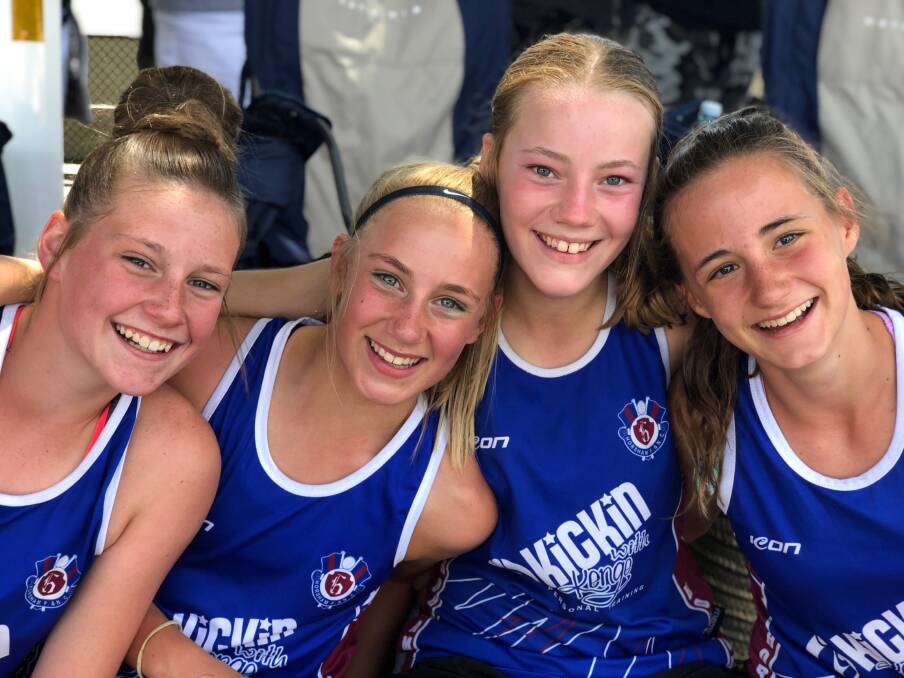 HAVING A BLAST: Horsham basketballers Imogen Worthy, Olivia Brilliant, Jemma Thomas and Grace Manserra travelled to Hamilton for a three-on-three tournament on Sunday. Picture: CONTRIBUTED