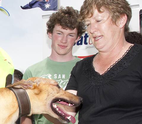 Greyhound breeder Ann Sinnott with her recent champion Up And Away. 