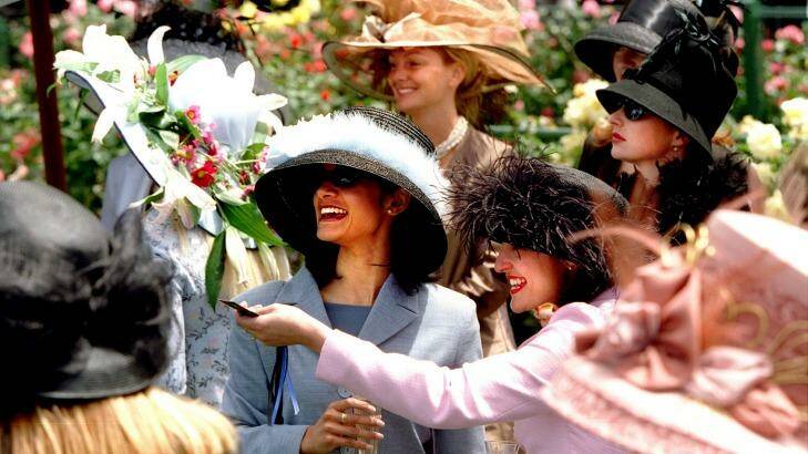 It's looking like the weather will be perfect for Saturday. Here's a photo from Fashions on the Field at Derby Day in 1998. Photo: Craig Sillitoe