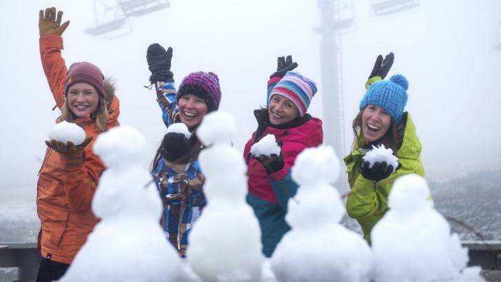 Snowball fights and snowmen were the order of the day at Mount Buller. Photo: Supplied/Tony Harrington