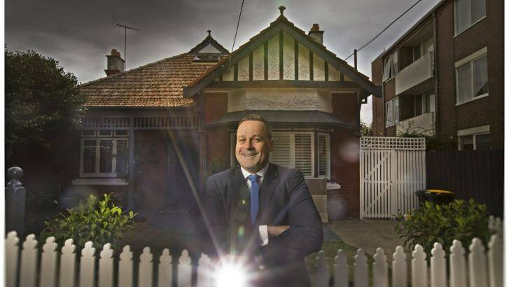 Agent Adrian Wood sold this St Kilda West home in February for $2.2 million - a long way off the $17,000 houses like it traded for the last time it sold in 1976. A new Valuer-General report shows St Kilda West house prices shot up 58 percent last year alone.   Photo: Simon O'Dwyer