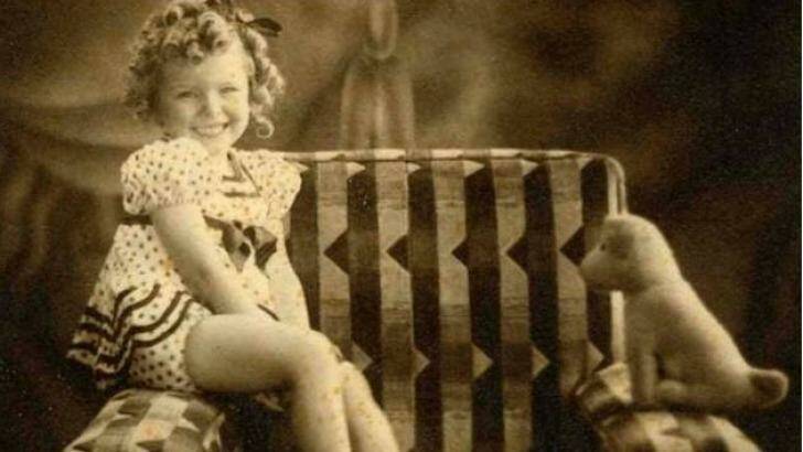 Baby Shirley Broadway, a star of the Broadway family's vaudeville troupe that toured Australia in the 1930s. Photo: Supplied by Sue Broadway