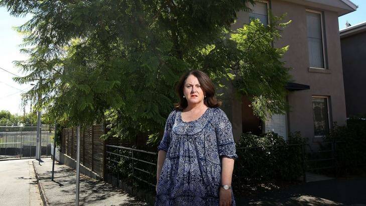 Judi Carr poses outside her home at 10 Aubrey Road, Armadale. The council wishes to acquire it.
 Photo: Graham Denholm