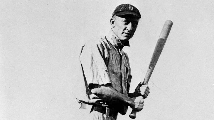 Ty Cobb, outfielder for the Detroit Tigers. Baseball bats are for home runs not home invasions.