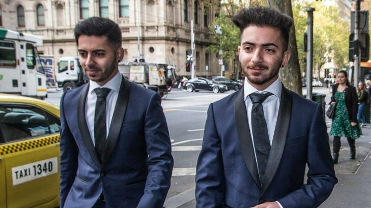 The Jalal brothers at Melbourne Magistrates Court on Friday. Photo: Jason South