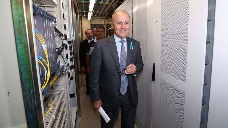 Malcolm Turnbull said the Optus cables would allow the government to deliver a cheaper NBN more quickly. Photo: Andrew Meares