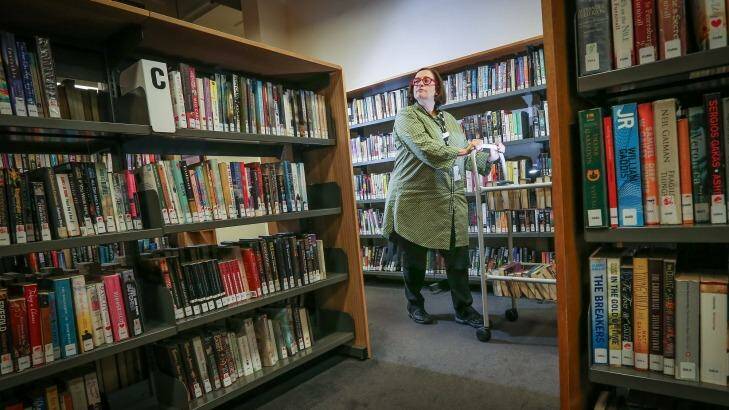 Librarian Debbie Faifer in City Library last week.  Photo: Wayne Taylor