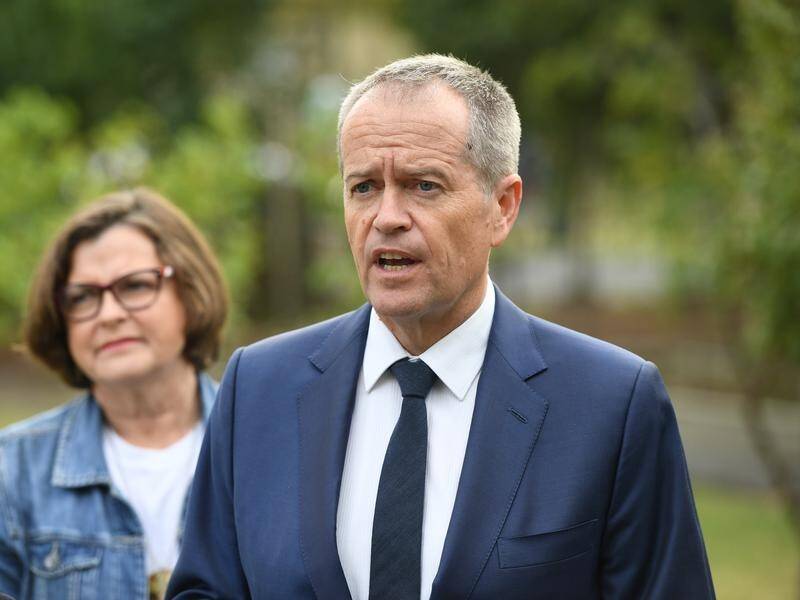 Labor leader Bill Shorten (R) says Batman candidate Ged Kearney is giving the campaign her all.
