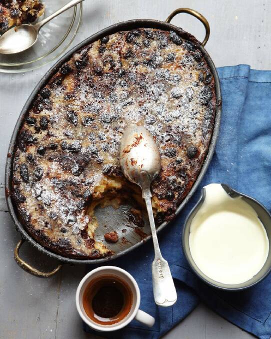 Luke Mangan's rum, raisin and chocolate bread and butter pudding <a href="http://www.goodfood.com.au/good-food/cook/recipe/rum-raisin-and-chocolate-bread-and-butter-pudding-20120709-29tvw.html"><b>(recipe here).</b></a> Photo: Vanessa Levis
