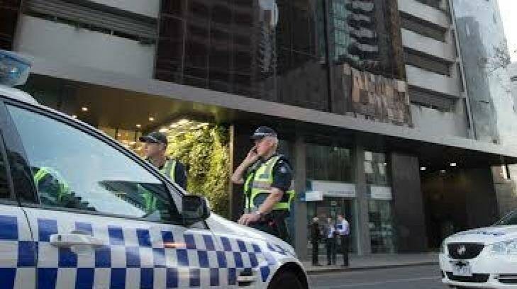 The man had been spotted acting suspiciously at the Power Street complex and plummeted to the ground while trying to avoid police. Photo: Jason South