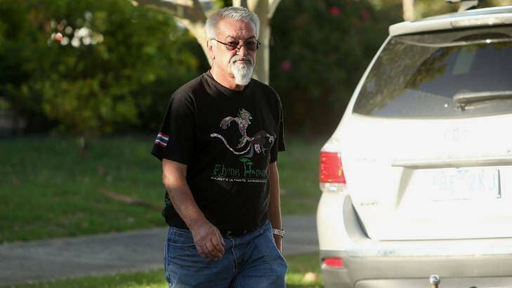 A man arrives at the Ristevki's Avondale Heights home on Tuesday. Photo: Pat Scala