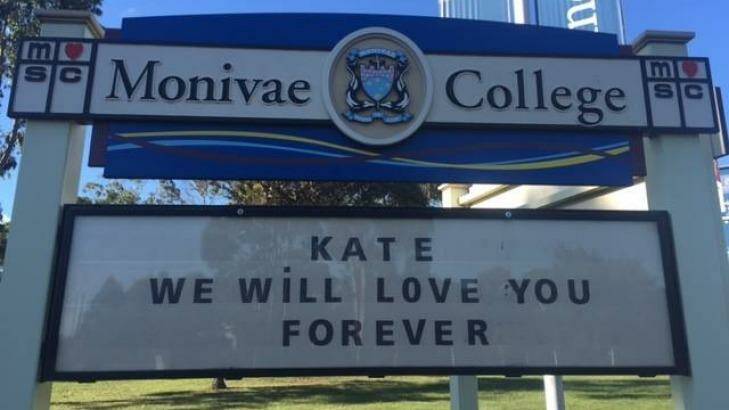 Monivae College has remembered Kate as a much-loved student.  Photo: Facebook