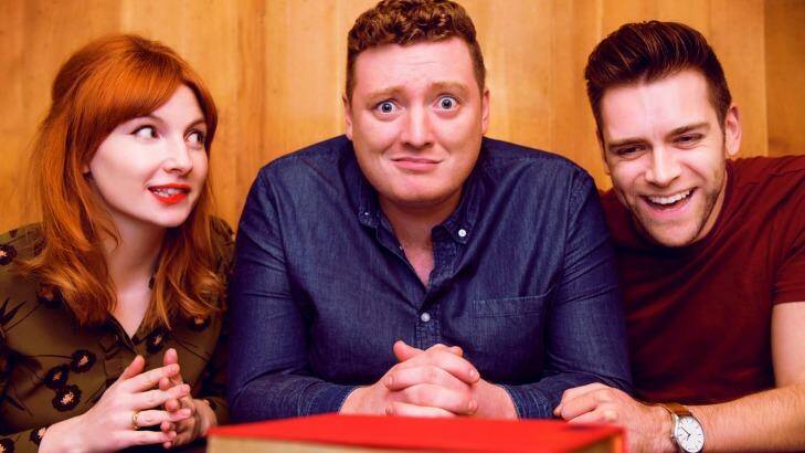 Alice Levine, Jamie Morton and James Cooper will bring their podcast <i>My Dad Wrote A Porno</i> to Australia for a series of live performances. Photo: Supplied