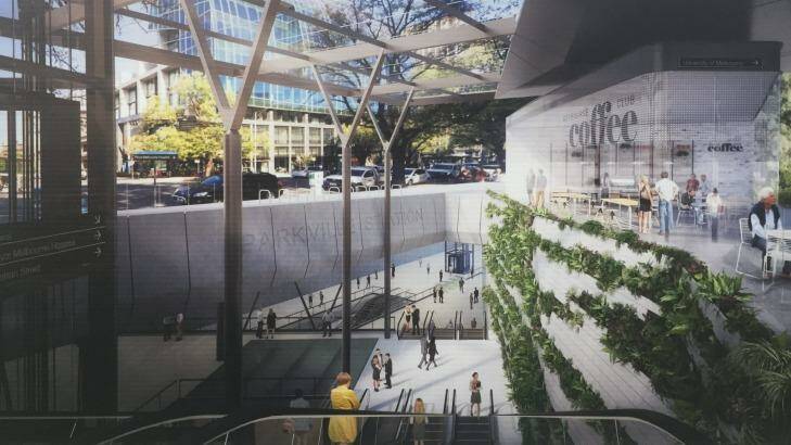 An artists impressions of Parkville Station. Photo: Supplied