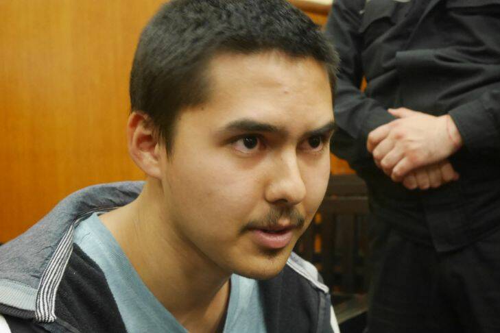 John Zakhariev, the 21 year-old former Sydney schoolboy, in court in Bulgaria. Photo: Nick Miller