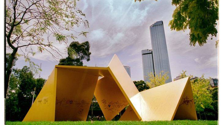 Vault (the sculpture also known as The Yellow Peril ), which was removed from Batman Park in 2002.  Photo: Matthew Bouwmeester