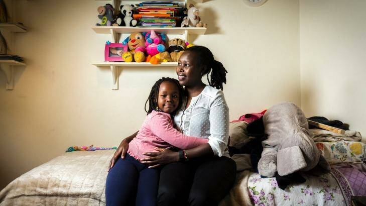 Chebiwot Kipsaina and her Australian-born daughter Malaika Kisia. Photo: Chris Hopkins
