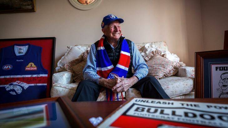 Hopes riding high: Bob Edwards, 79, a lifelong Footscray supporter was at the 1954 and 1961 grand finals. Photo: Chris Hopkins