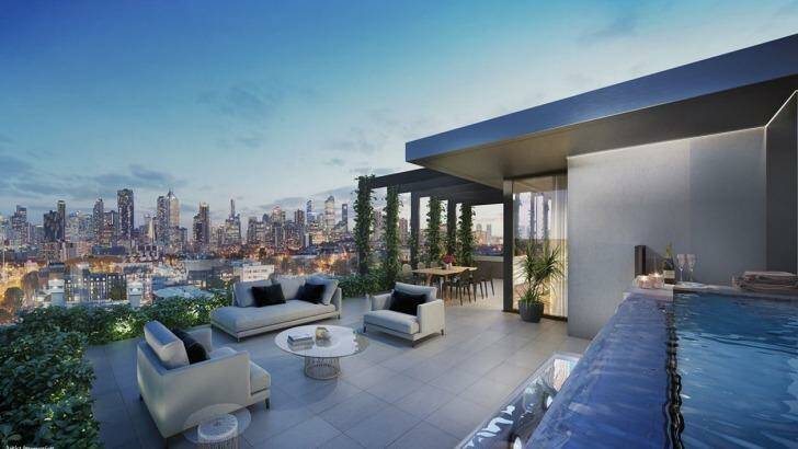 A roof terrace on the proposed Flemington Road tower.  Photo: Supplied