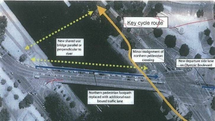 A drawing of options considered for Swan Street bridge, in a report done for VicRoads. 