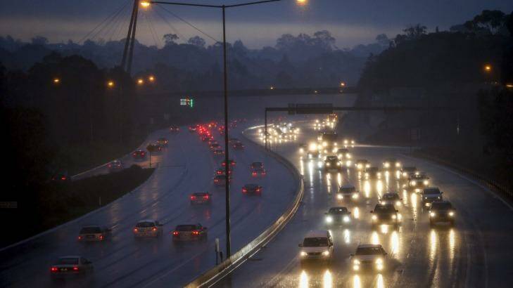 Wet and challenging conditions on the Eastern Freeway. Photo: Eddie Jim
