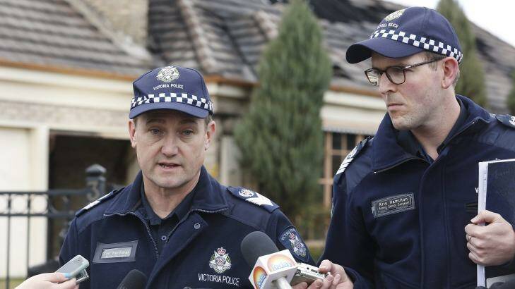 Senior Sergeant Tim Hardman, left, says police are not treating the fire as a hate crime. Photo: Paul Jeffers