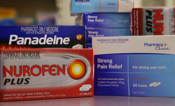 Pic of codeine products currently available over the counter. After February 2018, people will need a prescription for it. 28th November 2017. Picture by Simone De Peak