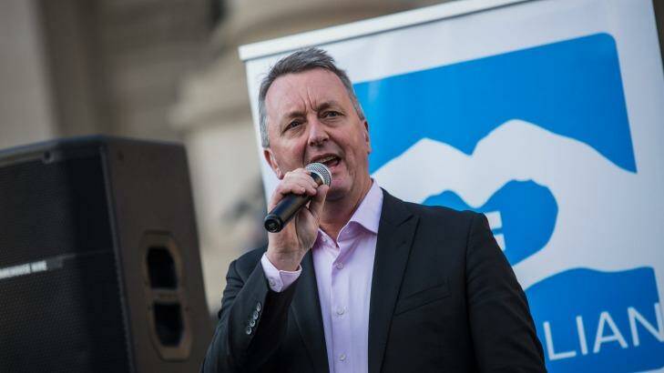 Minister for Equality Martin Foley at an Australian Marriage Equality rally in June. Photo: Chris Hopkins