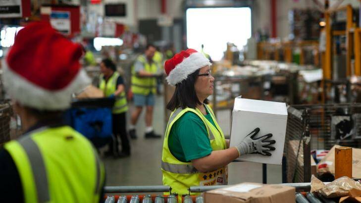 More than 2 million parcels are expected to be delivered on Monday.  Photo: Josh Robenstone