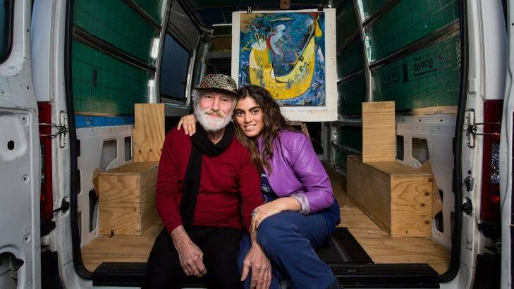 Artist Sonny Dalimore, of East Ivanhoe, was touched when daughter Claudia raised almost $5000 on crowd funding after his 4WD was stolen and trashed. The amount enabled him to buy a van. Photo: Paul Jeffers