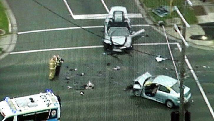 The cars collided at the corner of High Street and Broadhurst Avenue. Photo: Channel Seven