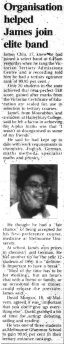 James Chiu interviewed in The Age, on December 9, 1995. Photo: Henrietta Cook