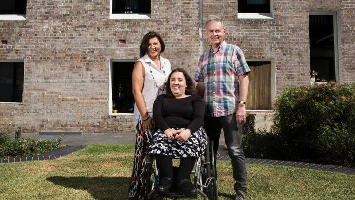 Graham Hand and his wife, Deborah Solomon, bought an apartment off-the-plan for their daughter. Elana. They had the layout changed to suit her needs as someone who uses a wheelchair. Photo: Dominic Lorrimer