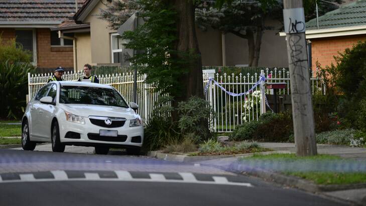 Police tape cordons off the scene of the double fatality. Photo:  Justin McManus